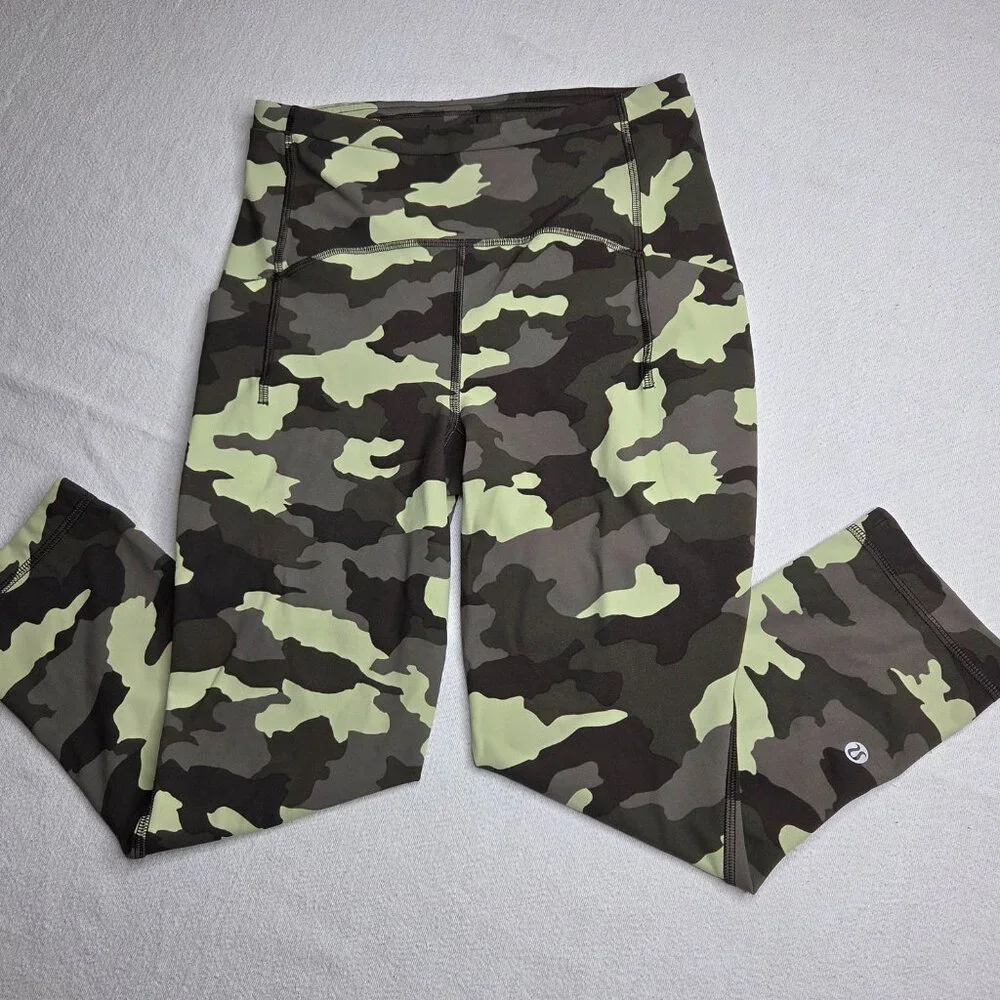 Lululemon Swift Speed High-Rise Crop Heritage 365 Camo Crispin Green Size 4